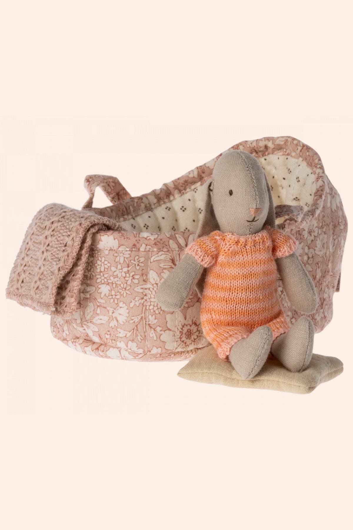 Maileg Bunny in Carry Cot Micro-3 Peach