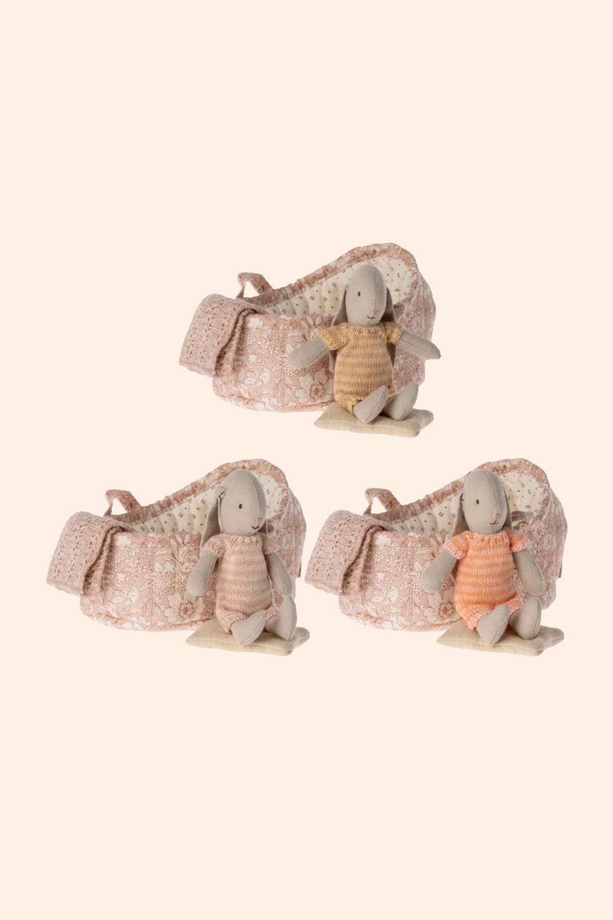 Maileg Bunny in Carry Cot Micro-3 Peach