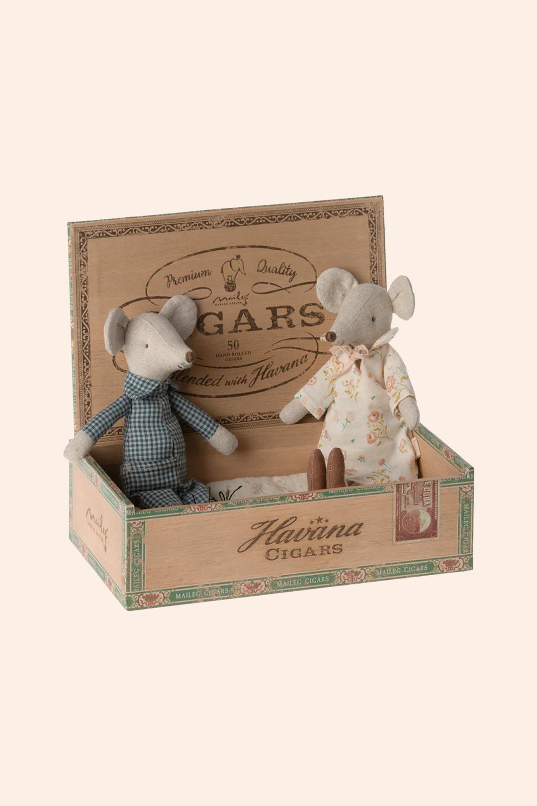 Maileg Grandma and Grandpa Mice In Cigarbox