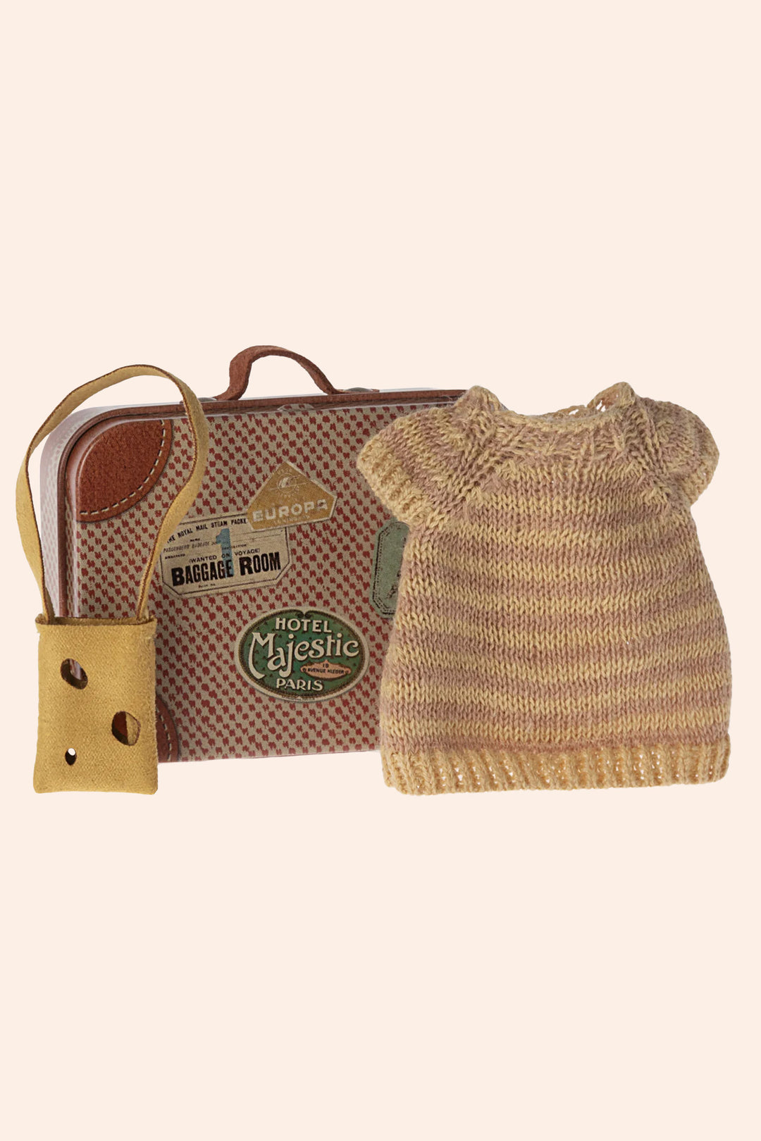 Maileg Knitted Dress and Bag in Suitcase, Big Sister Mouse