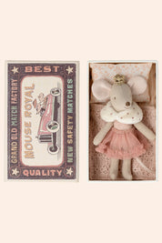 Maileg Princess Mouse, Little Sister in Match Box