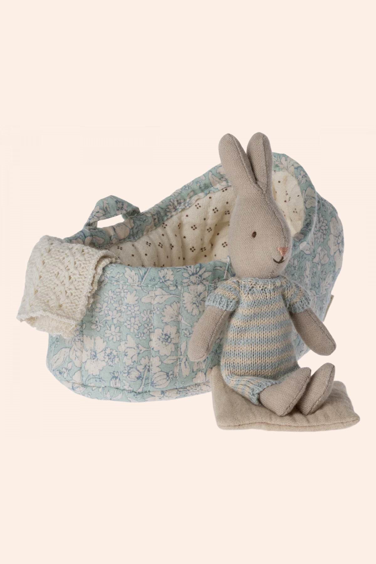 Maileg Rabbit in Carry Cot Micro-3 Mint