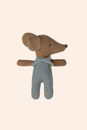 Maileg Sleepy / Wakey Baby Mouse in Matchbox - Blue