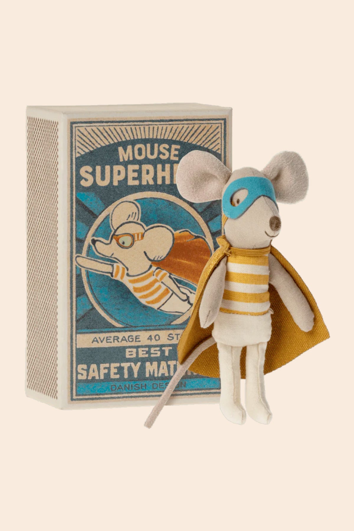 Maileg Super Hero Mouse, Little Brother in Match Box