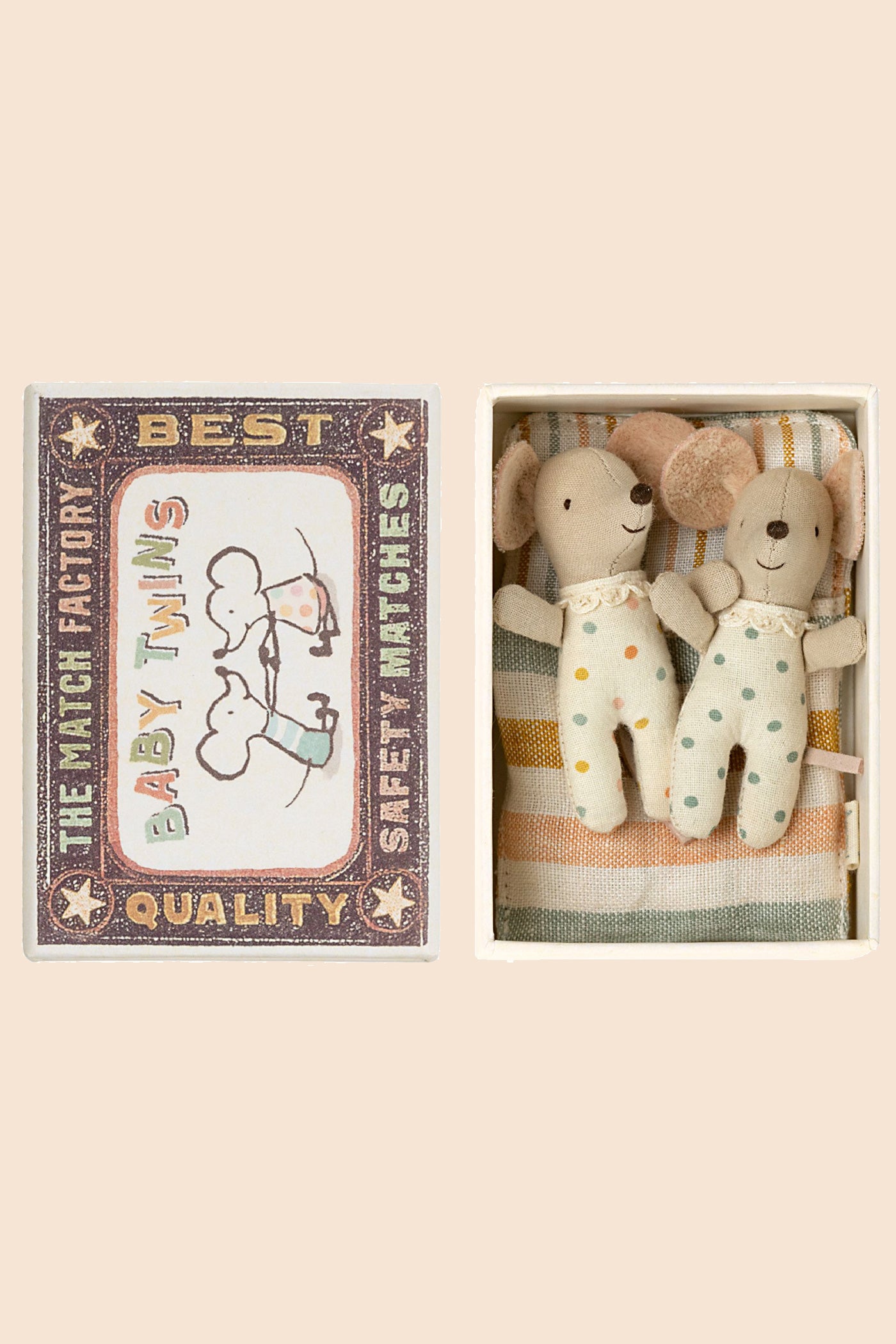 Maileg Twins, Baby Mice in Matchbox