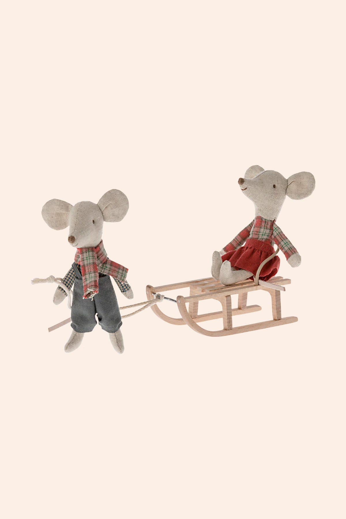 Maileg Wooden Sled Mouse