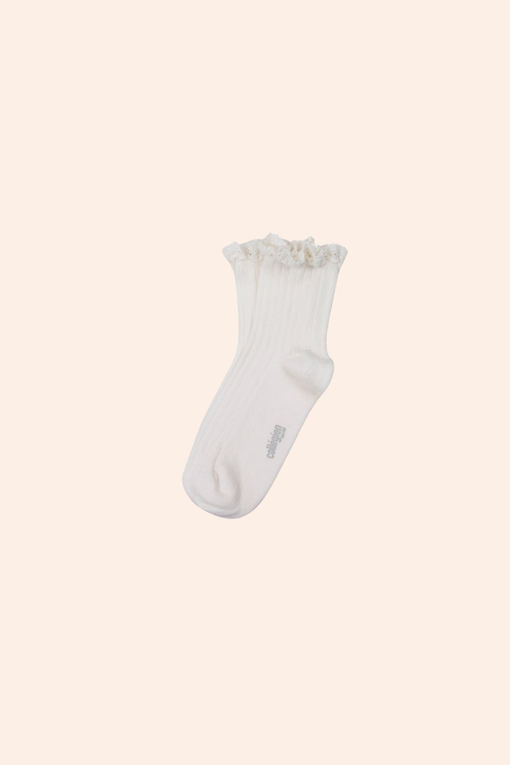 Lili Blanc Neige Ankle Socks with Lace