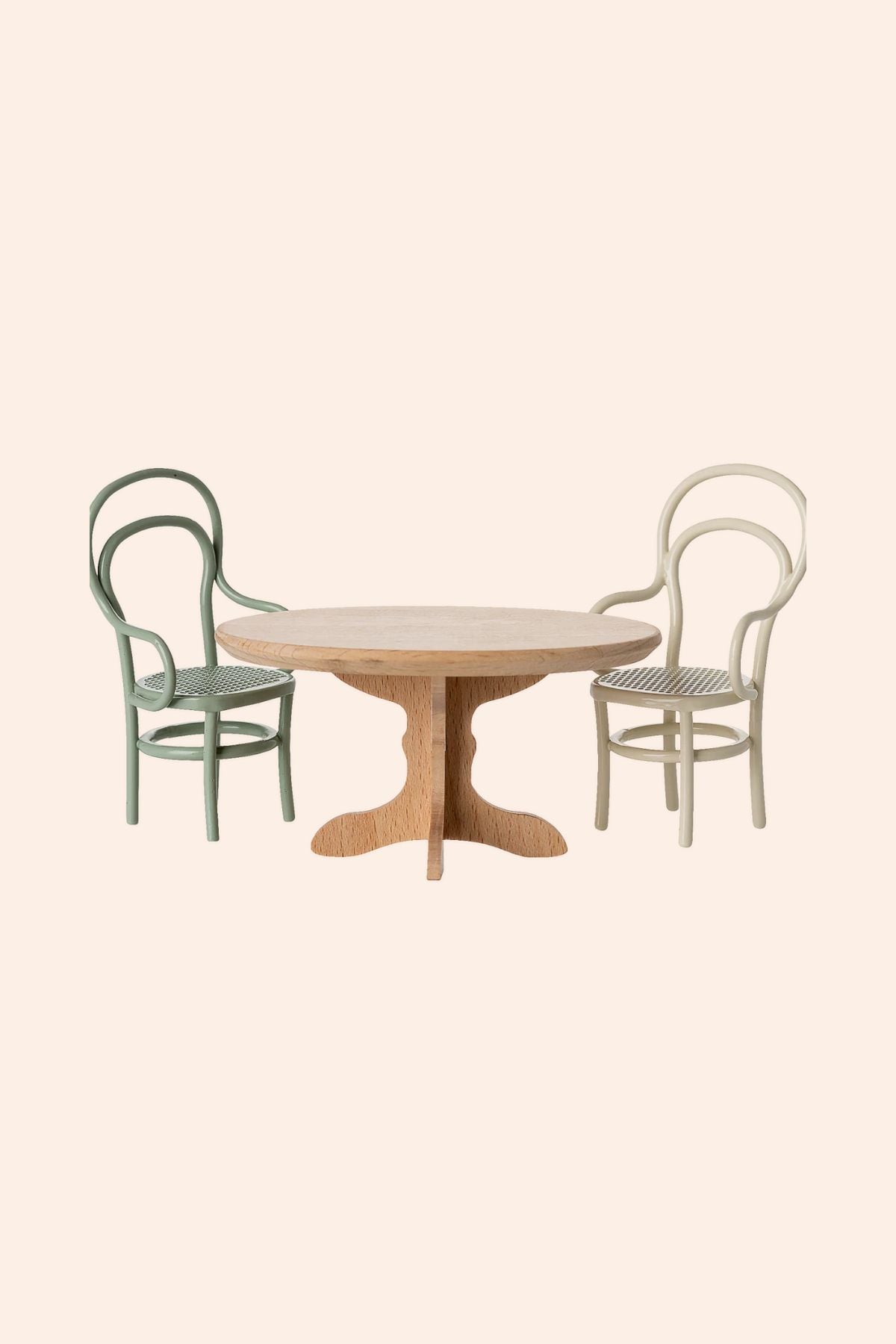 Maileg -Oval Dining Table, Mouse - Nature - Strawberries & Cream 