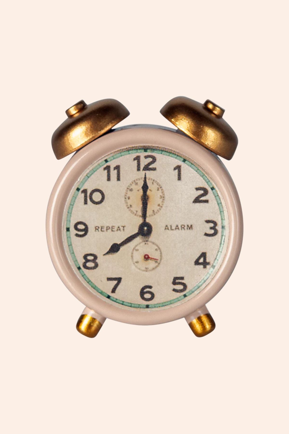 Maileg - Alarm Clock, Mouse - Powder - Strawberries & Cream 