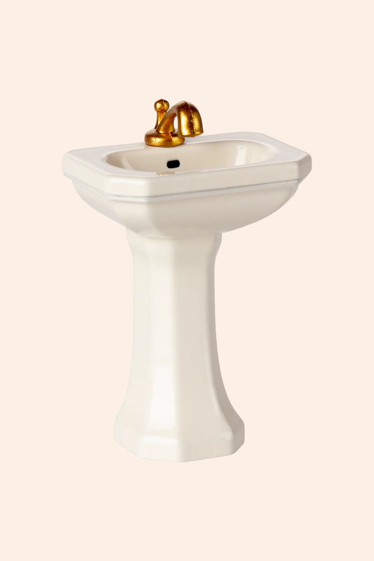 Maileg - Bathroom Sink, Mouse - Off White - Strawberries & Cream