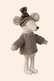 Maileg - Big Brother/Sister Mouse - Knitted Sweater and Hat - Strawberries & Cream