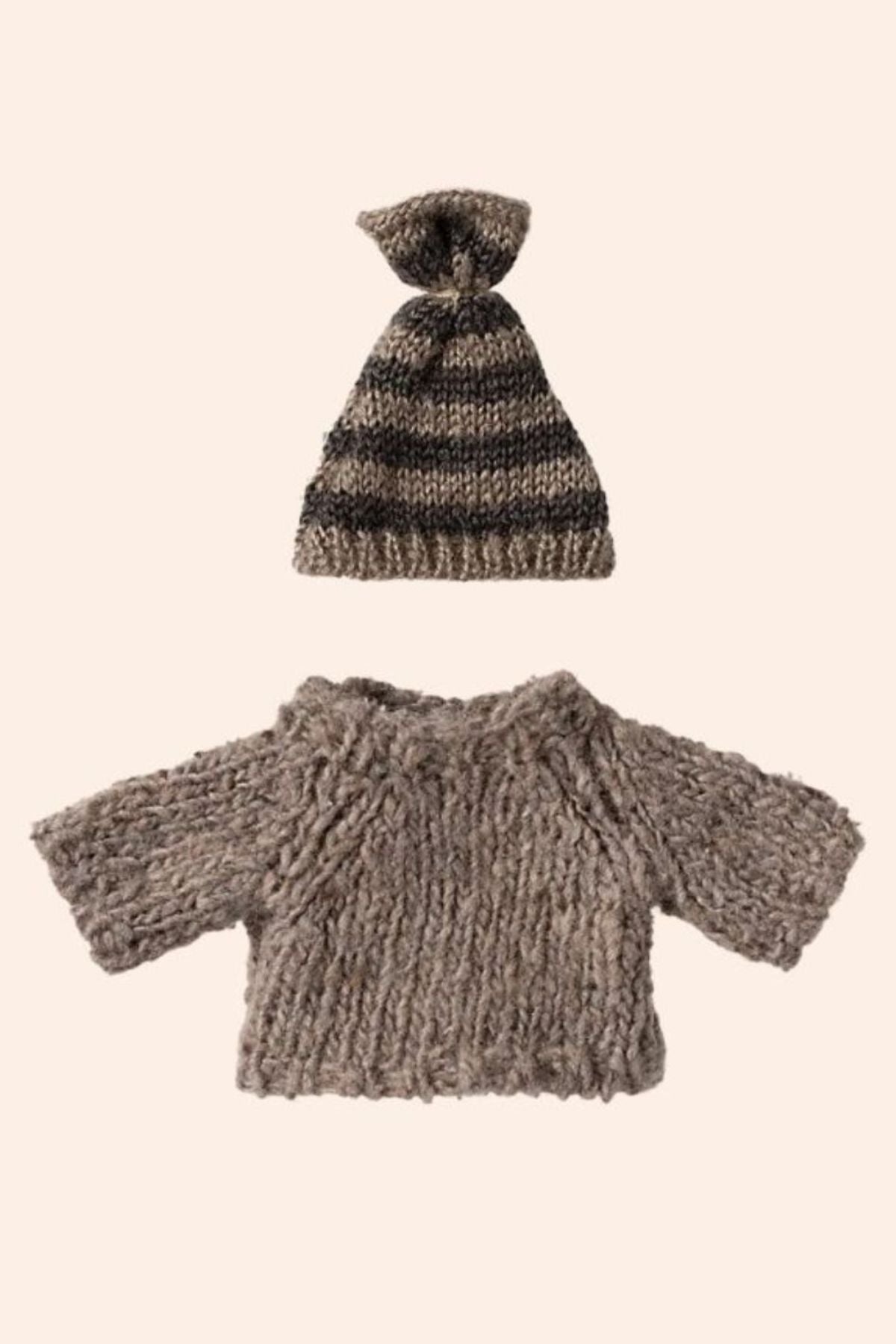 Sister Mouse - Knitted Sweater and Hat - Strawberries & Cream