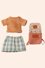 Maileg - Big Sister Clothes and Bag - Old Rose - Strawberries & Cream