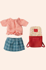 Maileg - Big Sister Clothes and Bag - Red - Strawberries & Cream