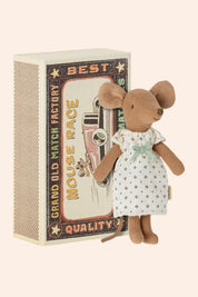 Maileg - Big Sister Mouse Matchbox - Yellow Blanket - Strawberries & Cream