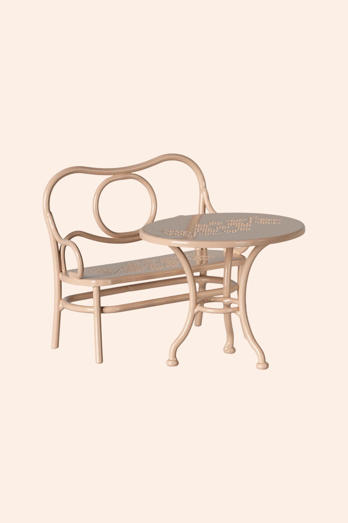 Maileg -  Café  Set, Mouse - Big - Pale Pink - Strawberries & Cream