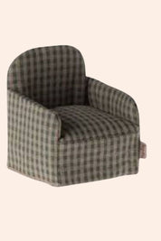Maileg - Chair, Mouse - Green Checker - Strawberries & Cream
