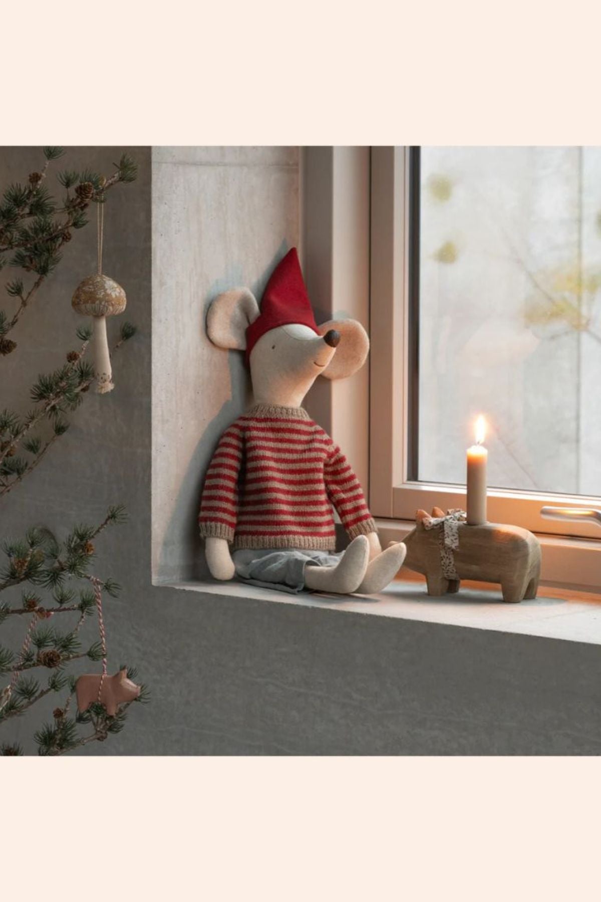 Maileg - Christmas Mouse - Maxi - Strawberries & Cream