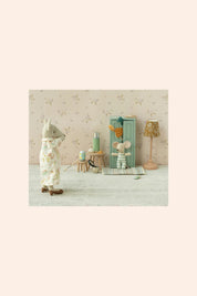 Maileg -  Closet, Mouse - Soft Blue - Strawberries & Cream