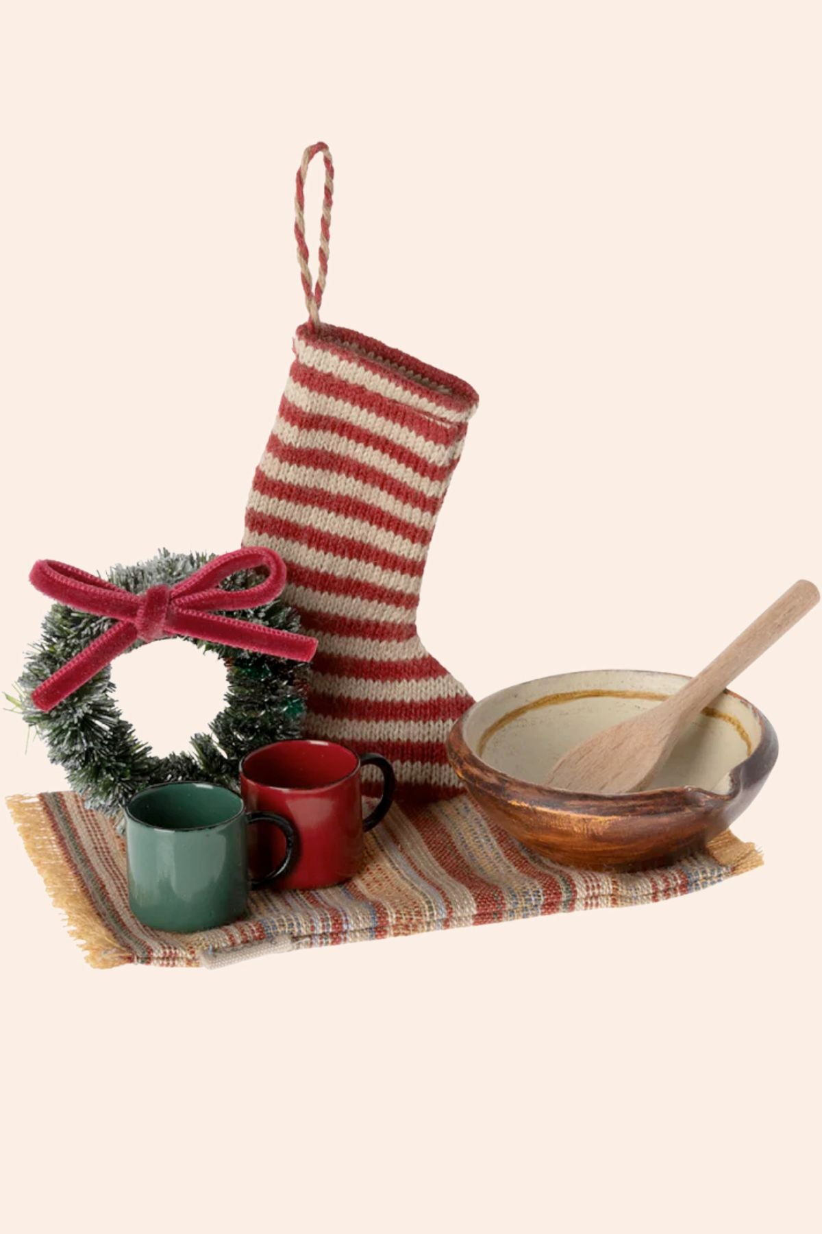 Maileg - Cosy Christmas Set - Strawberries & Cream