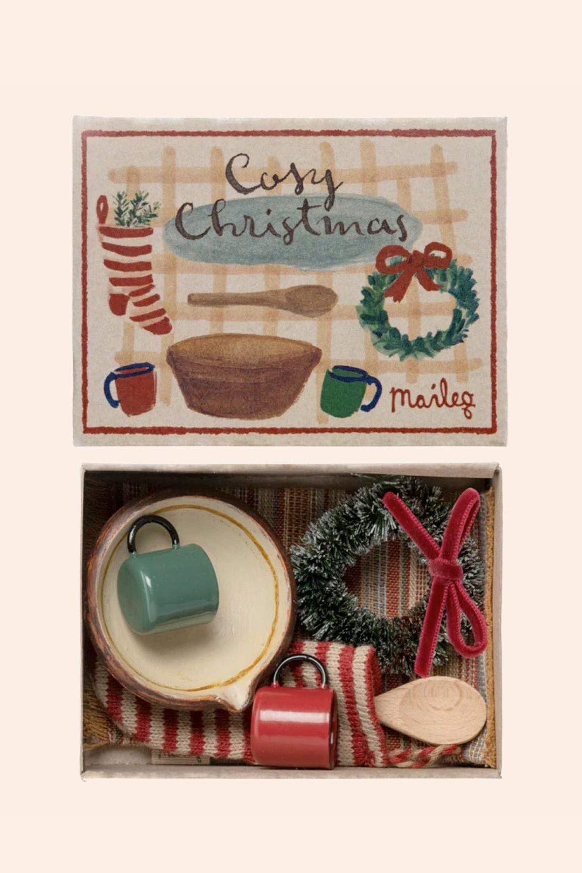 Maileg - Cosy Christmas Set - Strawberries & Cream