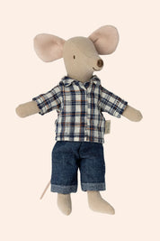Maileg - Dad Mouse Clothes - Shirt and Jeans - Strawberries & Cream