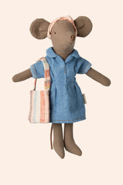 Maileg - Denim Dress and Bag - Mum Mouse - Strawberries & Cream