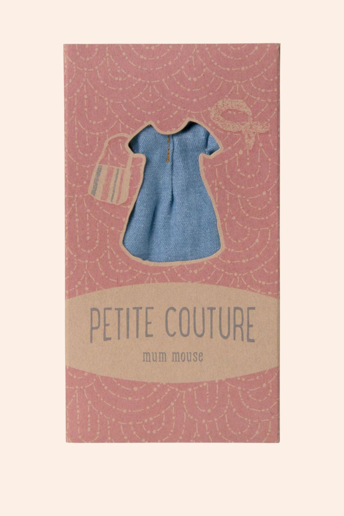 Maileg - Denim Dress and Bag - Mum Mouse - Strawberries & Cream