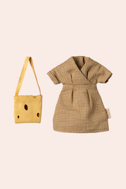 Maileg - Dress and Bag - Mum Mouse - Strawberries & Cream