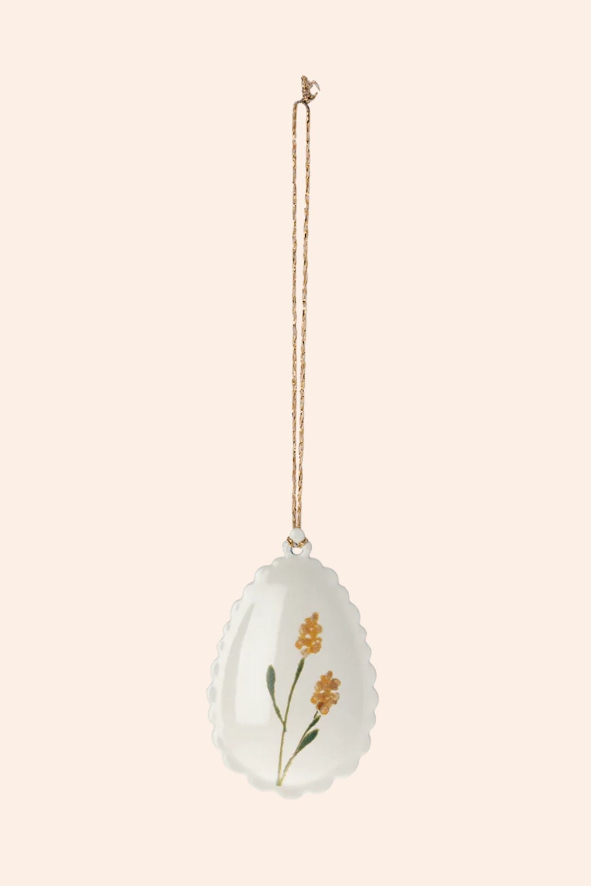 Maileg - Easter Egg Ornament - 2 Assorted - Yellow - Strawberries & Cream 