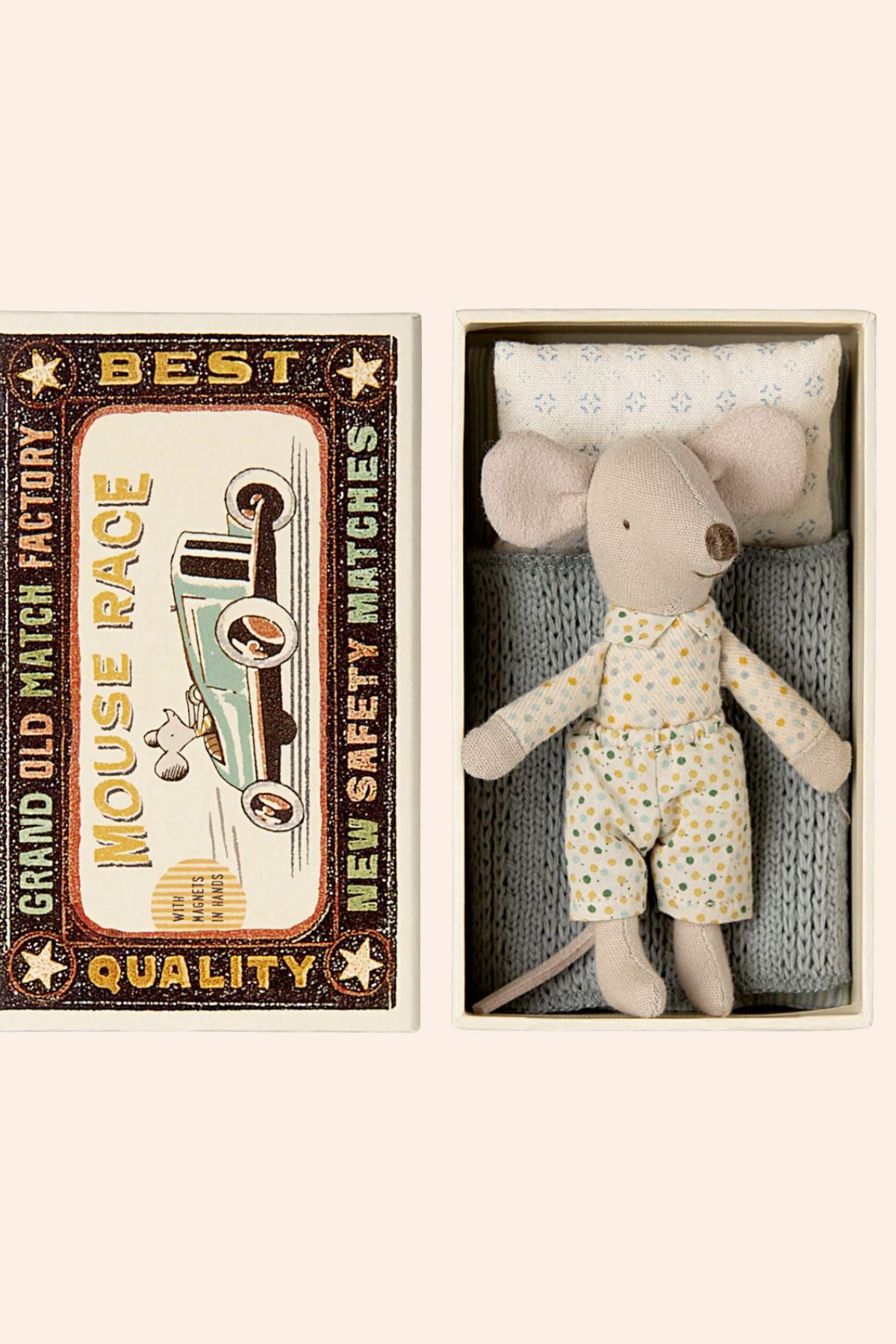 Maileg - Little Brother Mouse in Match Box - Strawberries & Cream