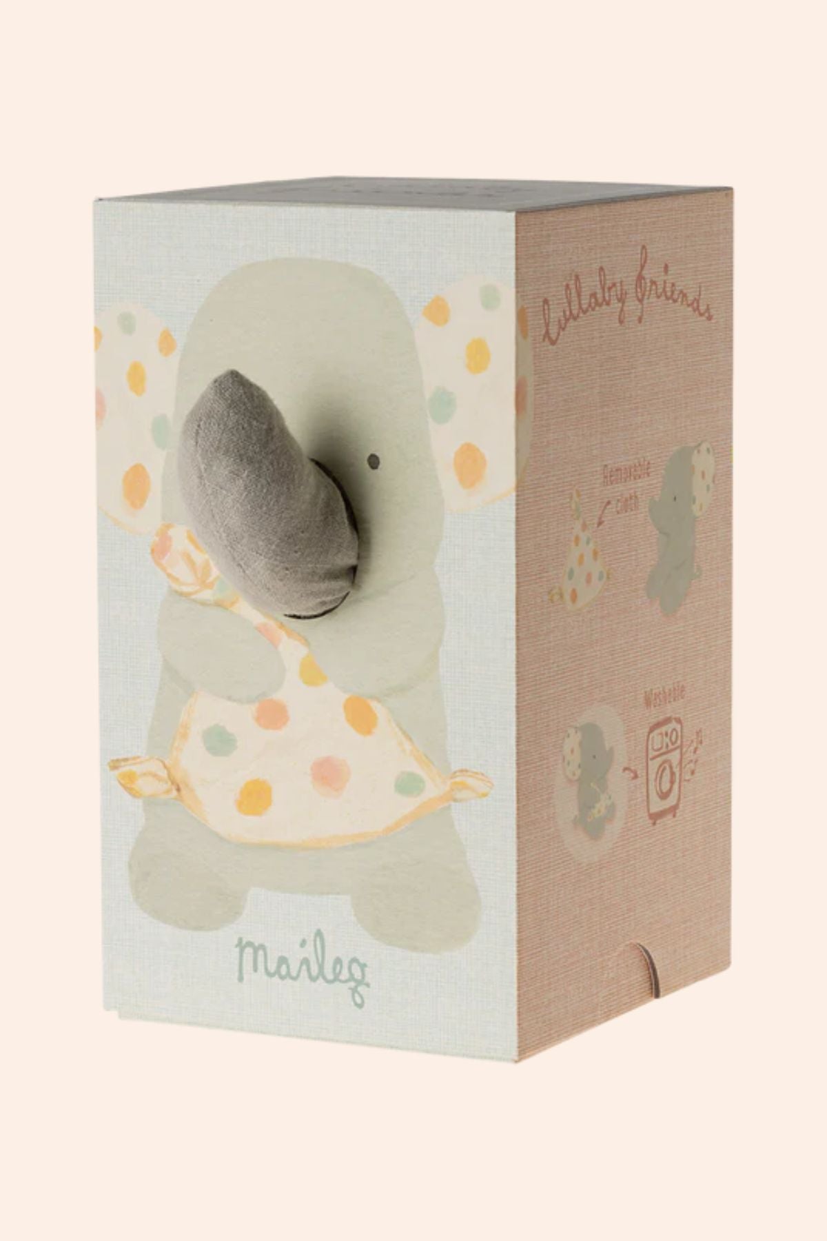 Maileg - Lullaby Friends - Elephant - Iron Grey - Strawberries & Cream
