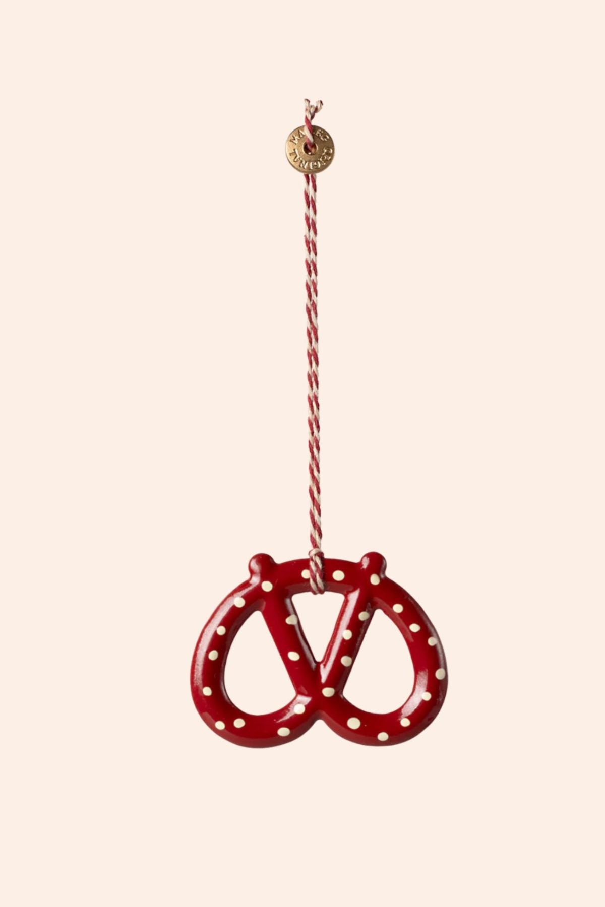 Maileg - Metal Ornament - Pretzel Dot - Strawberries & Cream