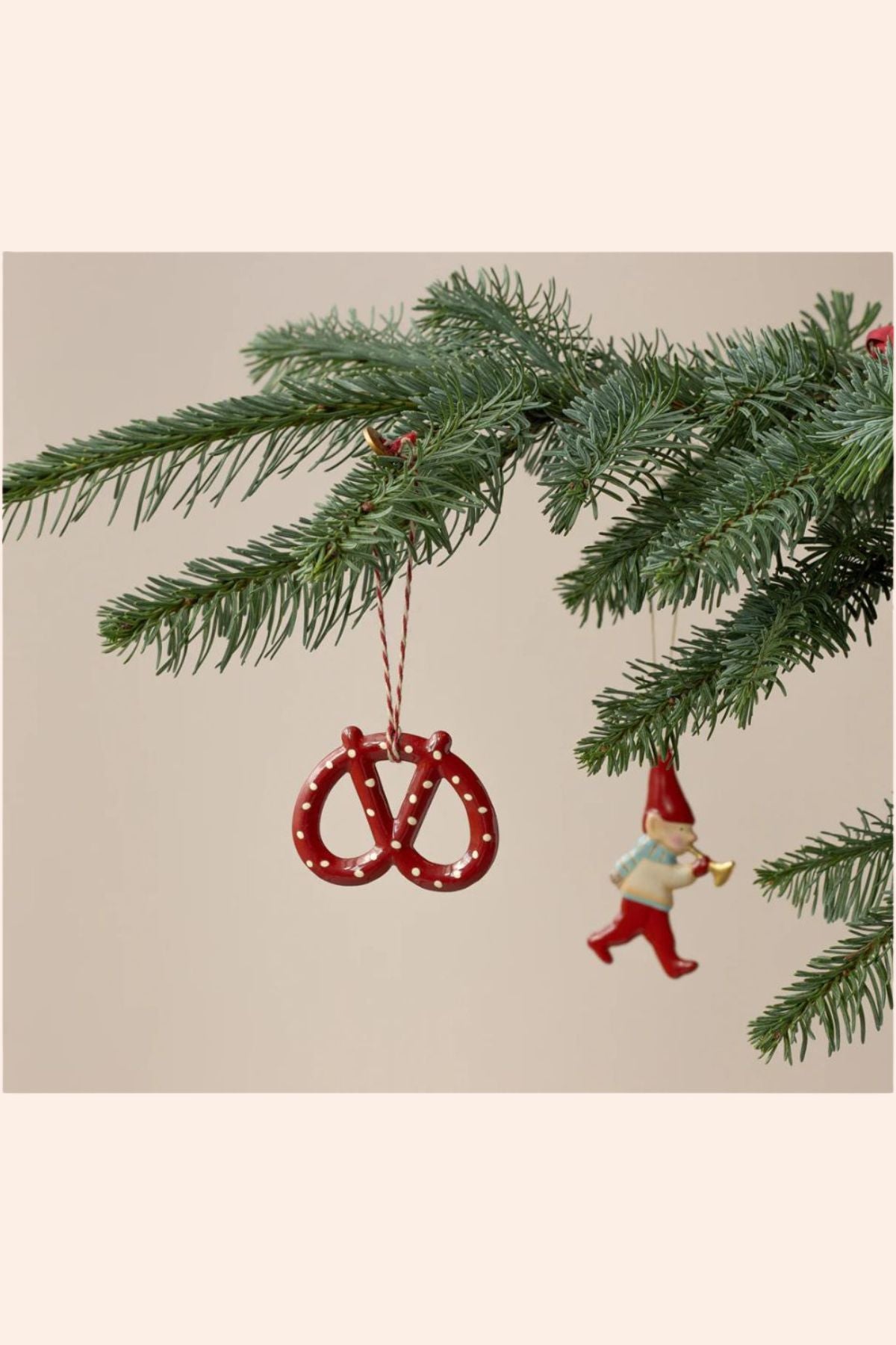 Maileg - Metal Ornament - Pretzel Dot - Strawberries & Cream