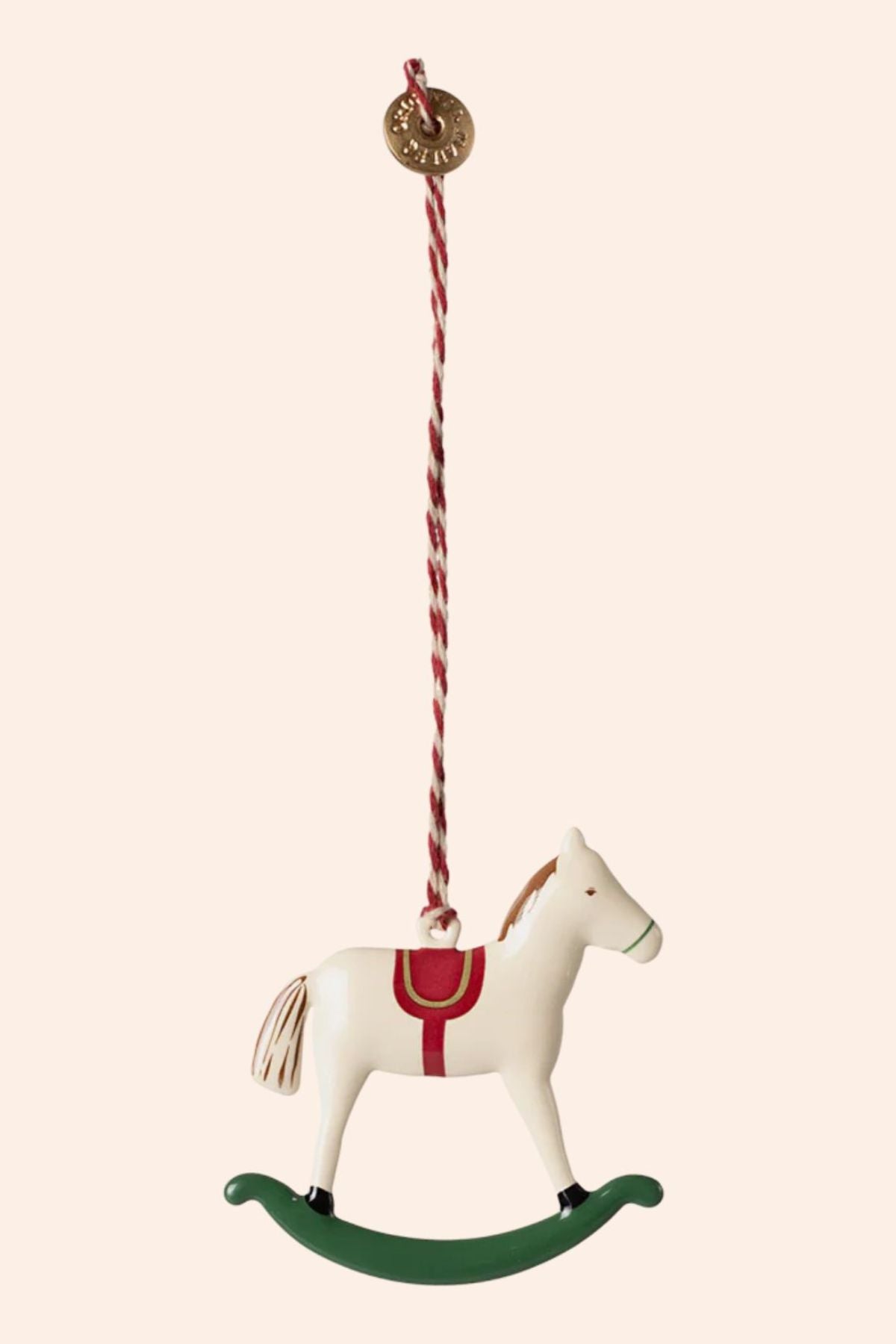Maileg - Metal Ornament - Rocking Horse - Strawberries & Cream 