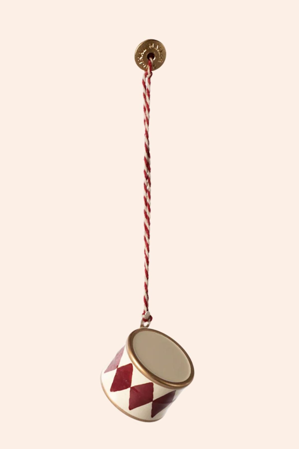Maileg - Metal Ornament - Small Drum - Red - Strawberries & Cream