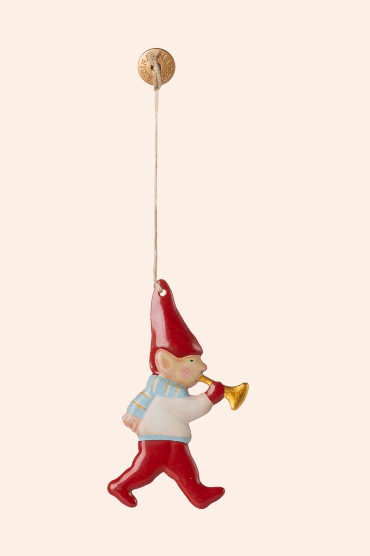 Maileg - Metal Ornament, Pixy - Trumpet - Strawberries & Cream