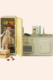 Maileg - Miniature Fridge - Yellow - Strawberries & Cream