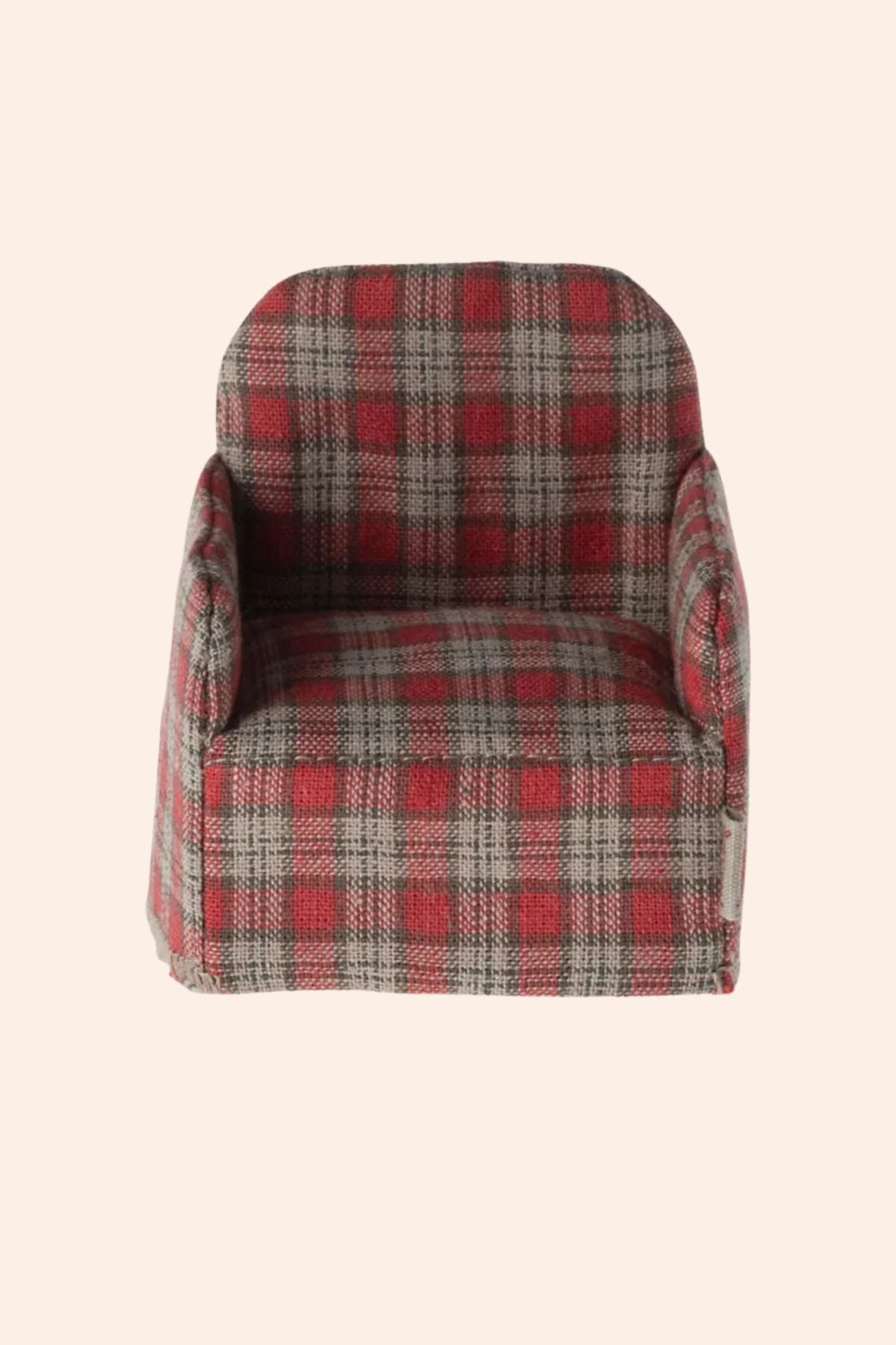 Maileg - Mouse - Chair - Red Checker - Strawberries & Cream 