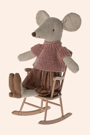 Maileg - Mouse - Rocking Chair -  Dark Powder - Strawberries & Cream 