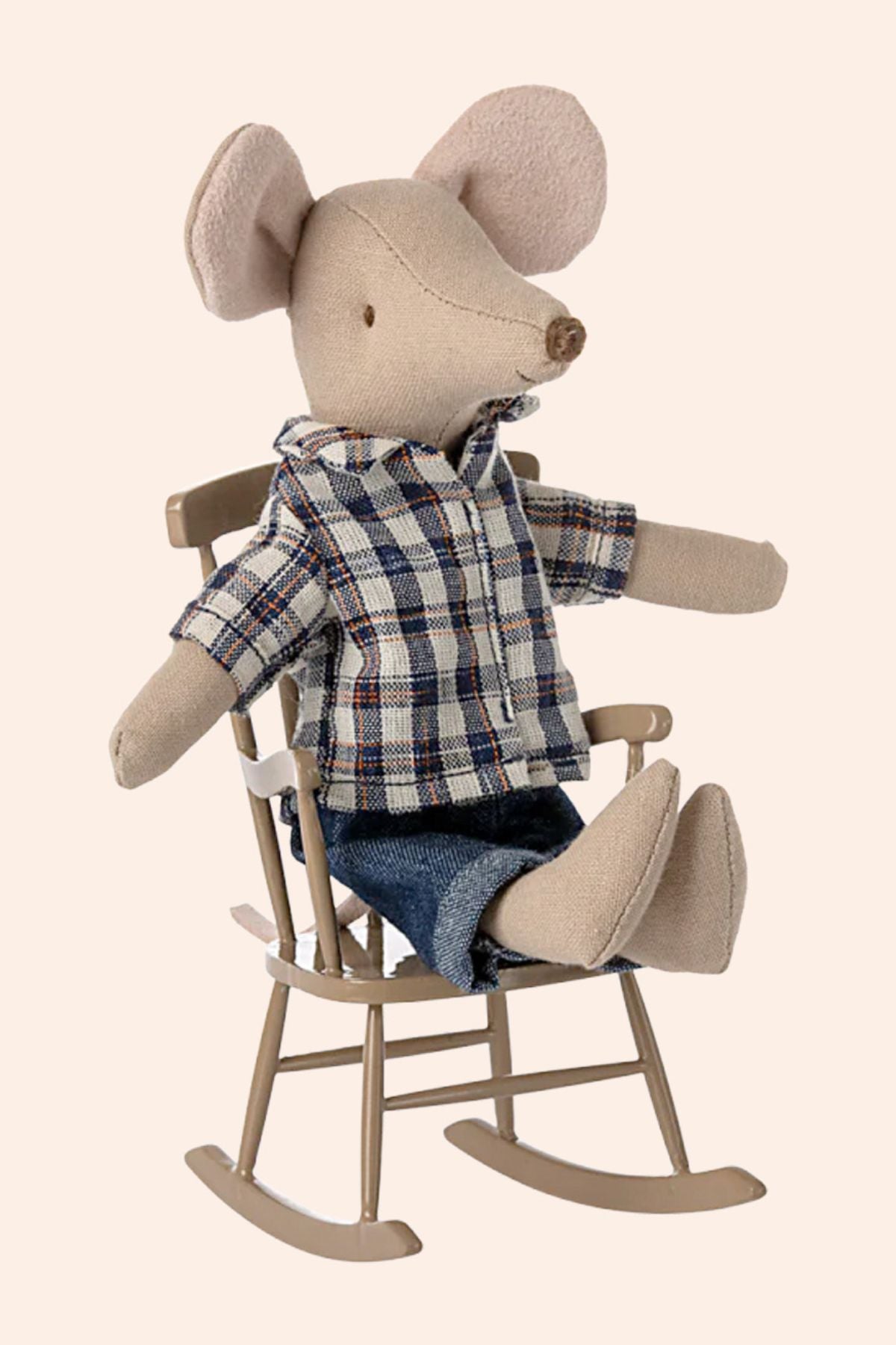 Maileg - Mouse - Rocking Chair - Light Brown - Strawberries & Cream
