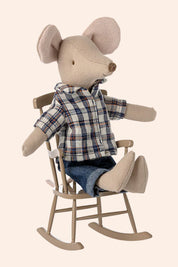 Maileg - Mouse - Rocking Chair - Light Brown - Strawberries & Cream