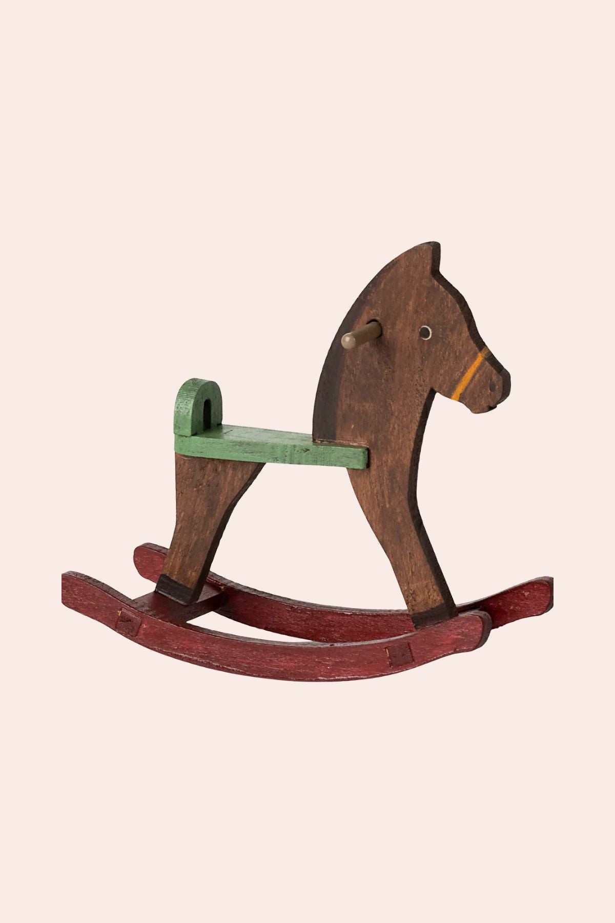Maileg - Mouse - Rocking Horse - Dark Brown - Strawberries & Cream