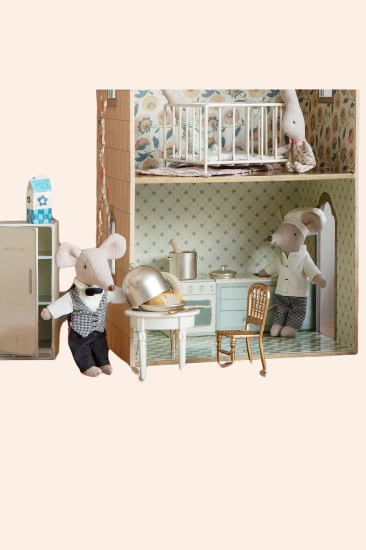 Maileg - Mouse - Side Table - Strawberries & Cream