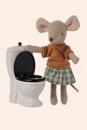 Maileg - Mouse - Toilet - Strawberries & Cream 