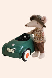 Maileg - Mouse Car - Dark Green  - Strawberries & Cream 