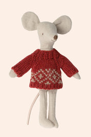 Maileg - Mum/Dad Clothes - Knitted Sweater - Red - Strawberries & Cream