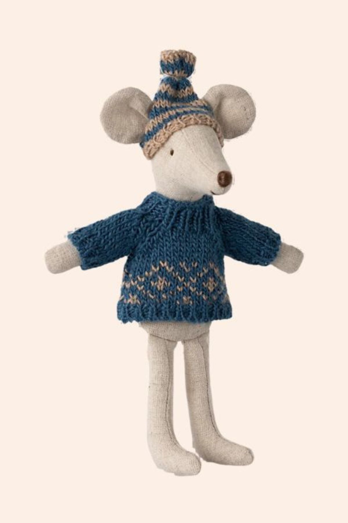 Maileg - Mum/Dad Mouse Clothing - Knitted Sweater and Hat - Strawberries & Cream