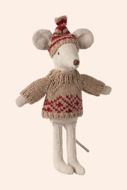 Maileg - Mum/Dad clothing - Knitted Sweater and Hat - Strawberries & Cream