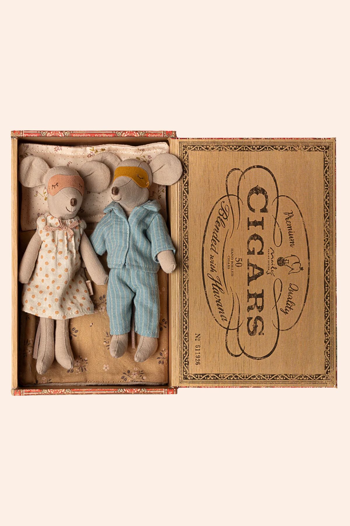 Maileg - Mum and Dad mice in Cigarbox - Strawberries & Cream